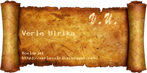 Verle Ulrika névjegykártya